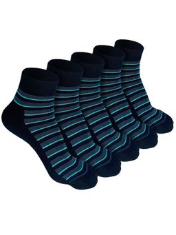 Heelium - Bamboo Quarter 5 Pair Of Ankle Socks for Men-Black