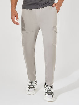 Styli - Men Grey Super Soft Micro Polyester Cargo Pocket Track Pant