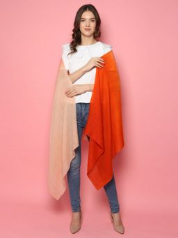 Modarta By Kamakshi - Orange Biege Ombre Pure Pashmina Online Multi Shaded Stole