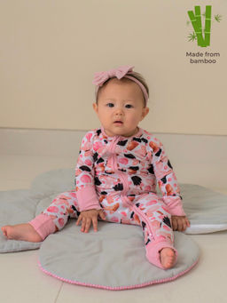The Plush Club - White Bamboo Full Sleeves Ice-Cream Printed Onesie