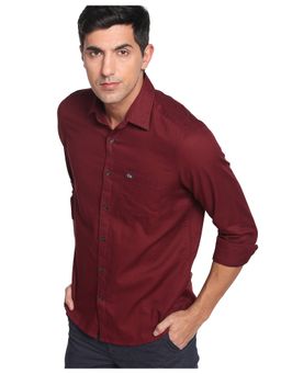 Arrow - Sports Red Solid Dobby Casual Shirt