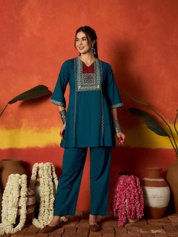 Stylum - Women Blue Cotton Top with Pant
