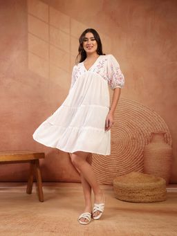 Stylum - Women White Rayon Dress