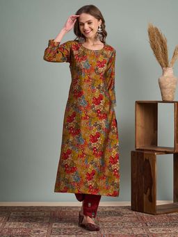 FASHOR - Women Multi-Colour Muslin Silk Kurta