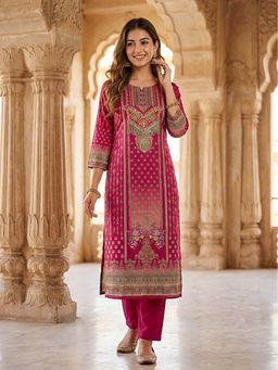 FASHOR - Women Pink Cotton Kurta