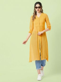 Miss Chase - Women Yellow Chiffon Kurta