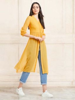 Miss Chase - Women Yellow Chiffon Kurta