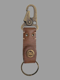 Royal Enfield - Brown Metal Hook with Re Wing Key Chain