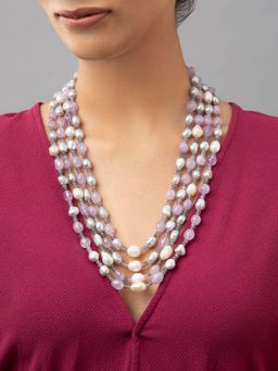 Joules By Radhika - Purple Beads Necklace