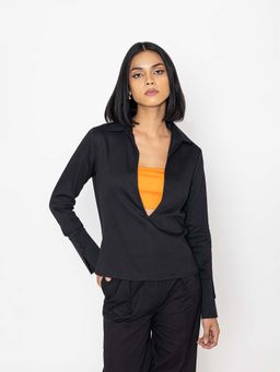 Contemponari - Women Black Cynthia Shirt Top