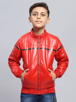 Monte Carlo - Boys Red Solid Bomber Jacket