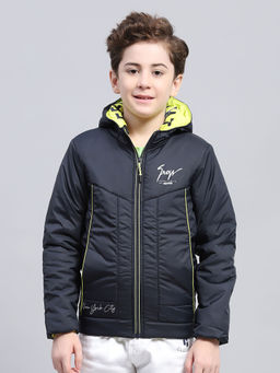 Monte Carlo - Boys Navy Blue Printed Puffer Jacket