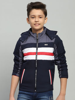 Monte Carlo - Boys Navy Blue Solid Puffer Jacket
