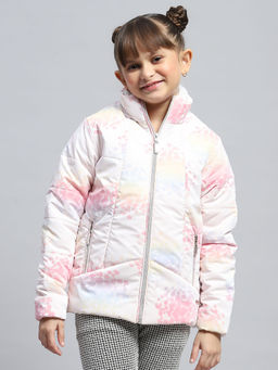 Monte Carlo - Girls Pink Printed Puffer Jacket