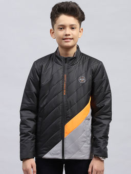 Monte Carlo - Boys Black Printed Puffer Jacket