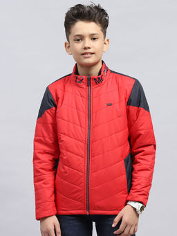 Monte Carlo - Boys Red Colorblock Puffer Jacket