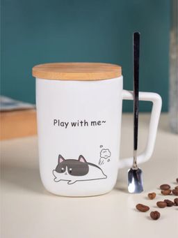 Voncasa - Mug with Lid & Spoon (Bp663)