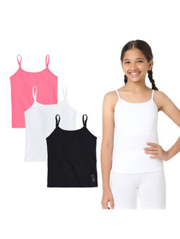 Plan B - White Black & Bubblegum Pink Padded Camisoles (Pack of 3)