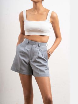 THISISDEHI - Blue Linen Blend Regular Fit Shorts