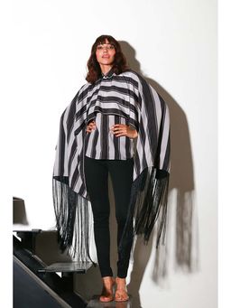 Echke - Black Stripes Shawl Top