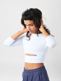 Kica - 3/4th Top In Buttery Soft Fabric With Slit - Lilac