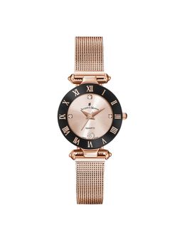 Jacques Du Manior - Coupole Mesh Swiss Made Analogue Rose Gold Round Dial Womens Watch- Rcm.53