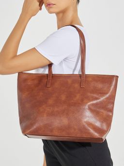 Styli - Women Brown Textured Shoulder Bag