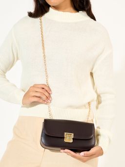 Styli - Women Brown Buckle Detail Shoulder Bag