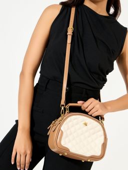 Styli - Women Brown Quilted Detail Sling Bag