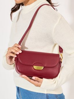 Styli - Women Maroon Solid Shoulder Bag