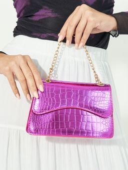 Styli - Women Chain Detail Sling Bag with Detachable Strap