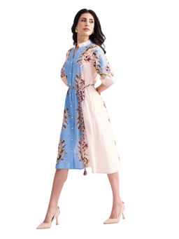 Label By Mohita - Multi-Color Soft Blue Tie Dress
