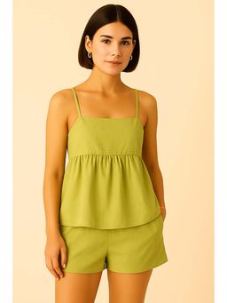 Kaori By Shreya - Women Pistachio Cotton Linen Co-Ord Set