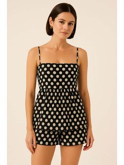 Kaori By Shreya - Women Polka Dot Cotton Linen Co-Ord Set