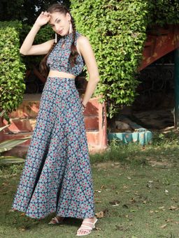 Sera - Women Printed Sleeveless Boat Neck Co-ord (Set of 2)