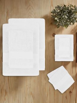 MYTRIDENT - Soft Comfort Air Rich, Cotton 6 Pcs Towel Set, 500 Gsm, White (S)