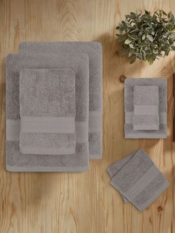 MYTRIDENT - Soft Comfort Air Rich, Cotton 6 Pcs Towel Set, 500 Gsm, Charcoal (S)