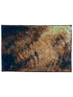 BIANCA - Super Soft Designer Anti Slip Bath Mat Medium Geometric-Khaki and Brown