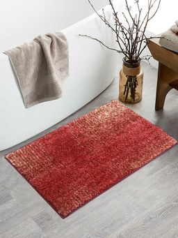 BIANCA - Super Soft Designer Anti Slip Bath Mat Medium Geometric-Red and Beige