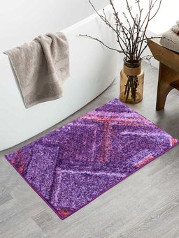BIANCA - Super Soft Designer Anti Slip Bath Mat Medium Geometric-Plum