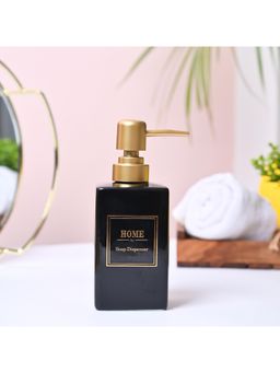 Voncasa - Ceramic Black & Golden Soap Dispenser