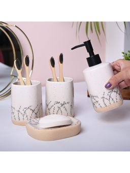 Voncasa - Grey Ceramic Cylindrical, Square and Rectangular Shapes Bathroom Set