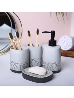 Voncasa - Ceramic Grey Color Bathroom Set