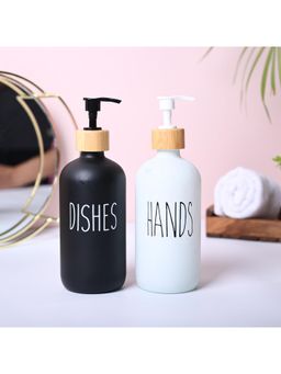 Voncasa - Ceramic White Soap Dispenser Set of 2