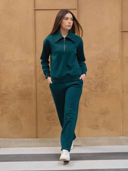 Sweet Dreams - Womens Teal Solid Top with Pyjama