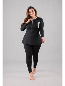 Keepfit - Womens White Plus Size Colorblock Swimwear
