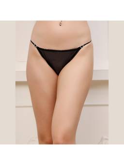 PrettyCat - Womens Black Honeymoon Low Rise Hot See Through Bikini Panty