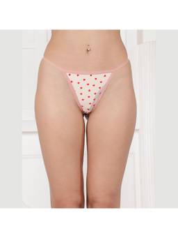 PrettyCat - Womens Low Rise Heart Print Hot Thong Panty