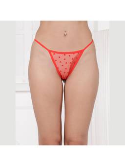 PrettyCat - Womens Low Rise Heart Print Hot Thong Panty