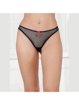 PrettyCat - Womens Front Baby Print Low Rise See Through Hot Thong Panty